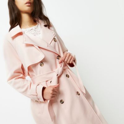 Light pink oversized trench coat